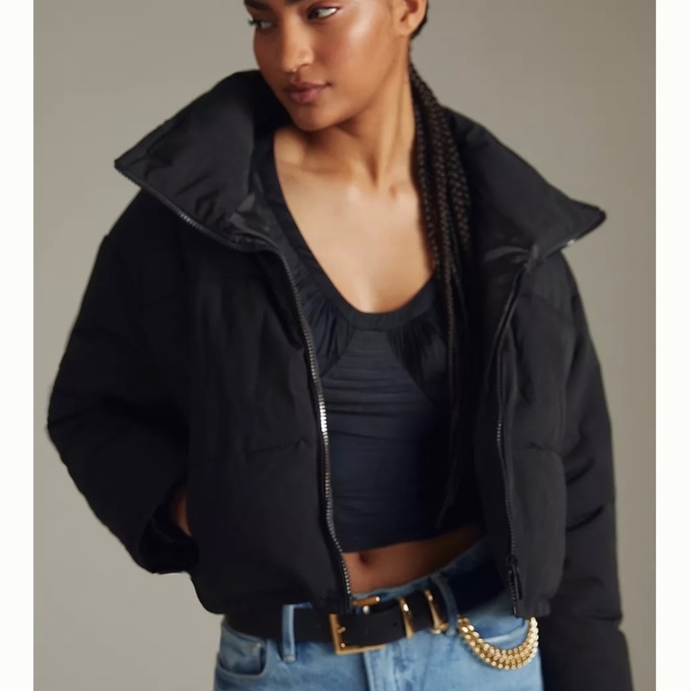 Anthropologie John + Jenn Cropped Puffer Jacket size S